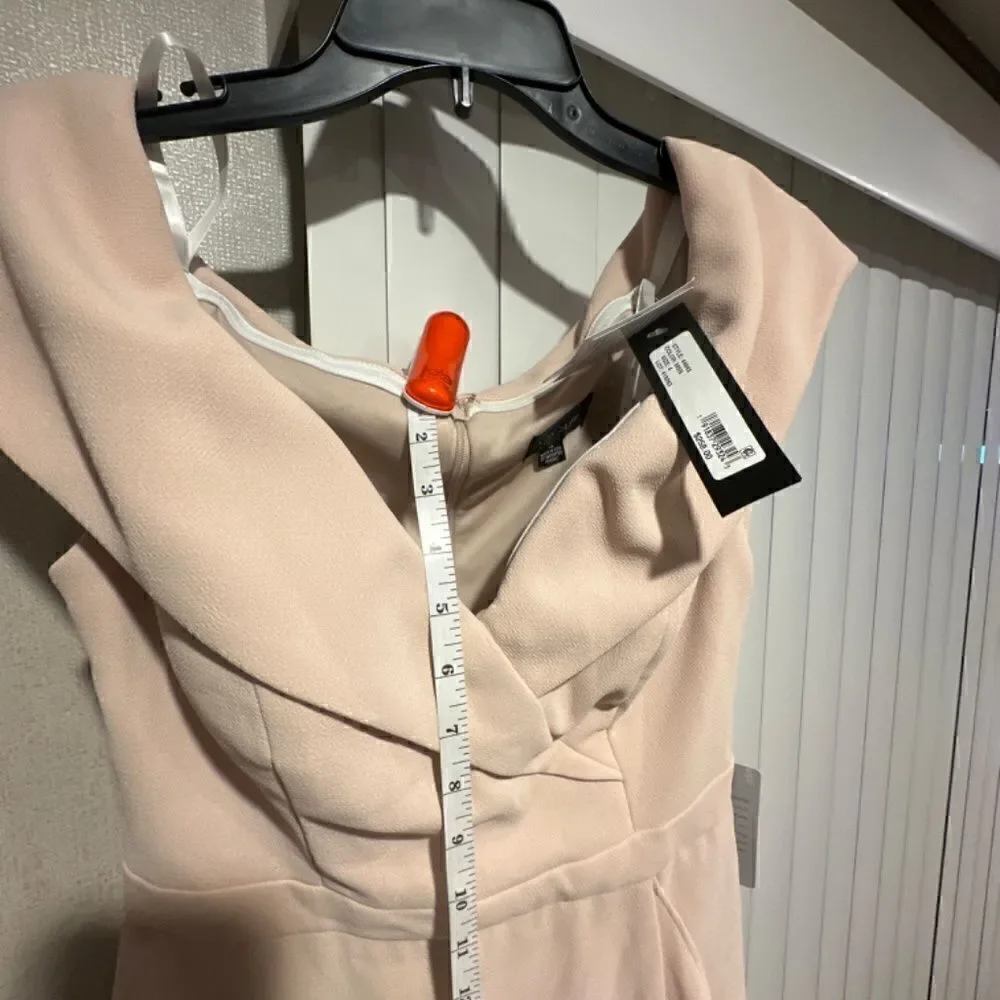 Xscape Off the Shoulder Handkerchief Hem Cocktail Dress in Blossom Size 4. NWT